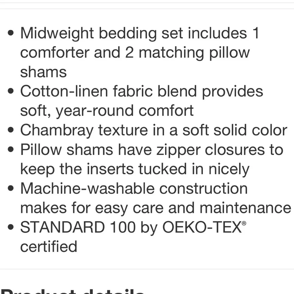 THRESHOLD NWT cotton linen chambray comforter sham set -white -full/queen